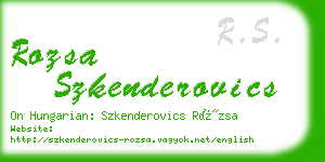 rozsa szkenderovics business card